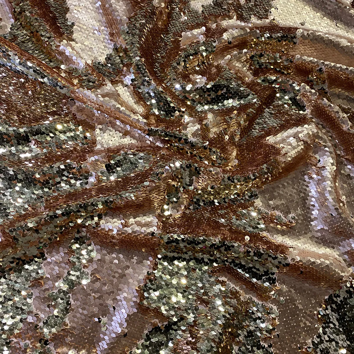 10pcs - Two-Tone Sequins Table Runner 14"x108" - Blush and Champagne