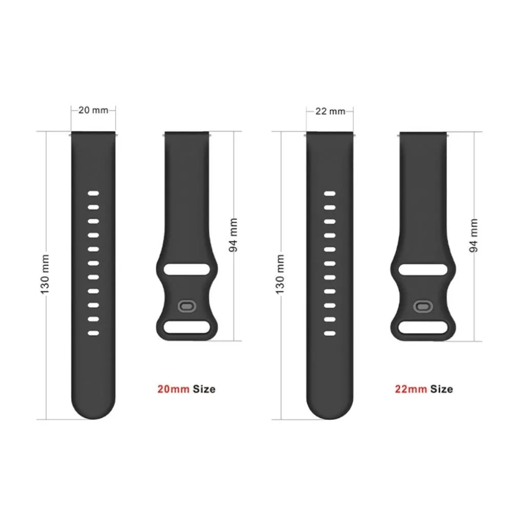 22mm Universal comfortable silicone watch strap - Grey