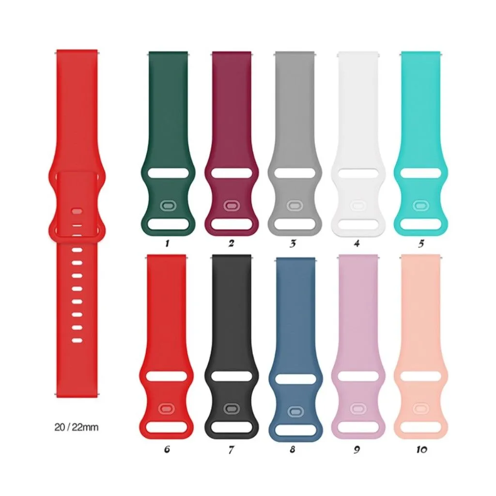 22mm Universal comfortable silicone watch strap - White