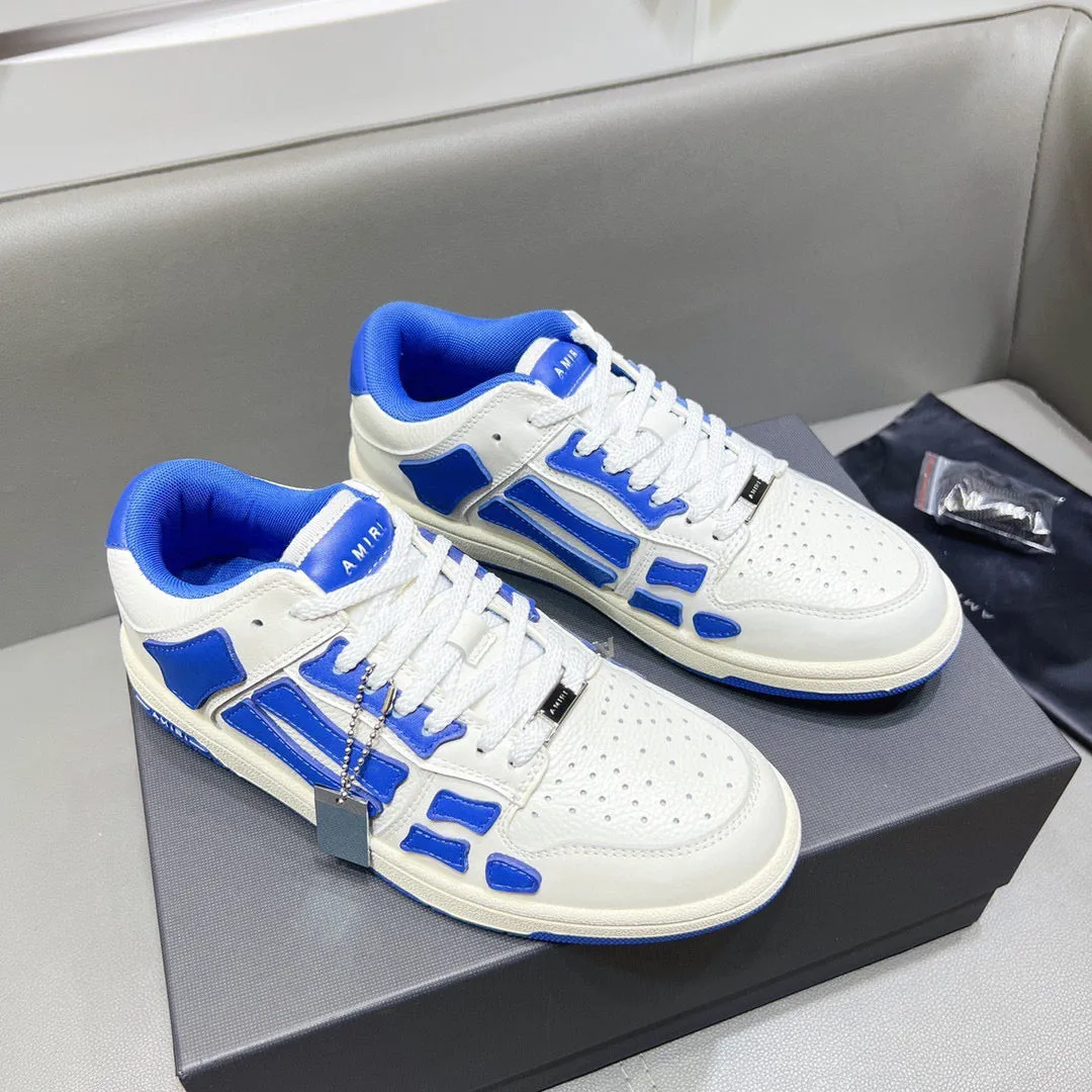 AMR Skel Top Low Blue and White Sneakers-156