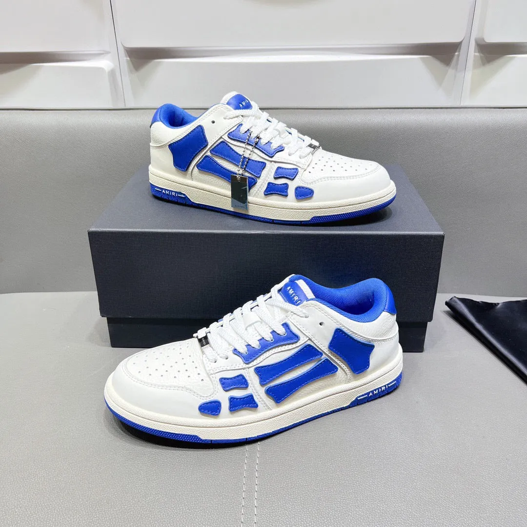 AMR Skel Top Low Blue and White Sneakers-156