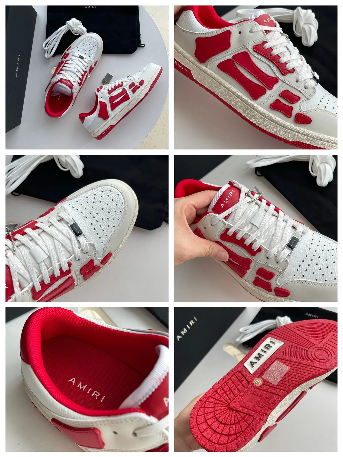 AMR Skel Top Low Red and White Sneakers-193