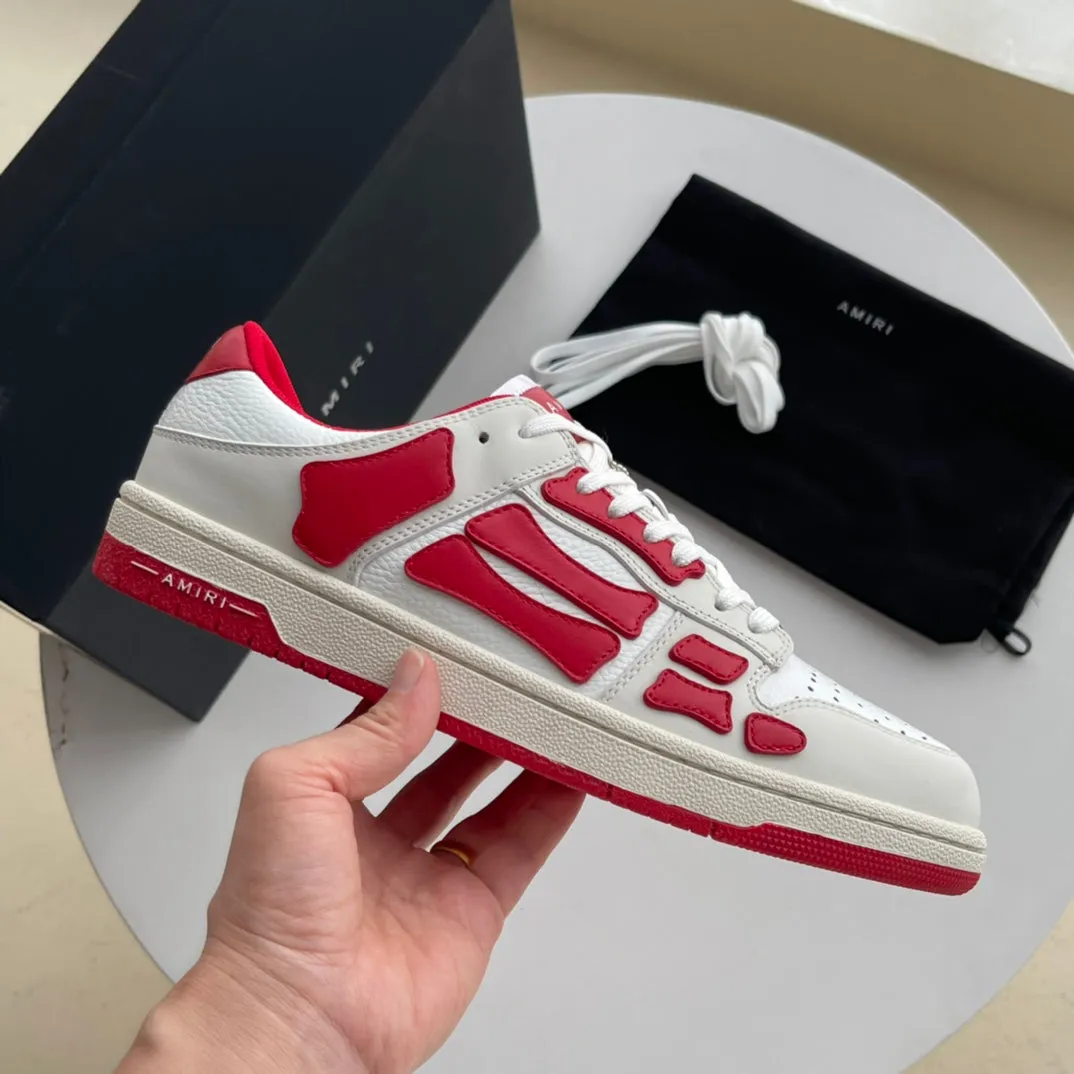 AMR Skel Top Low Red and White Sneakers-193