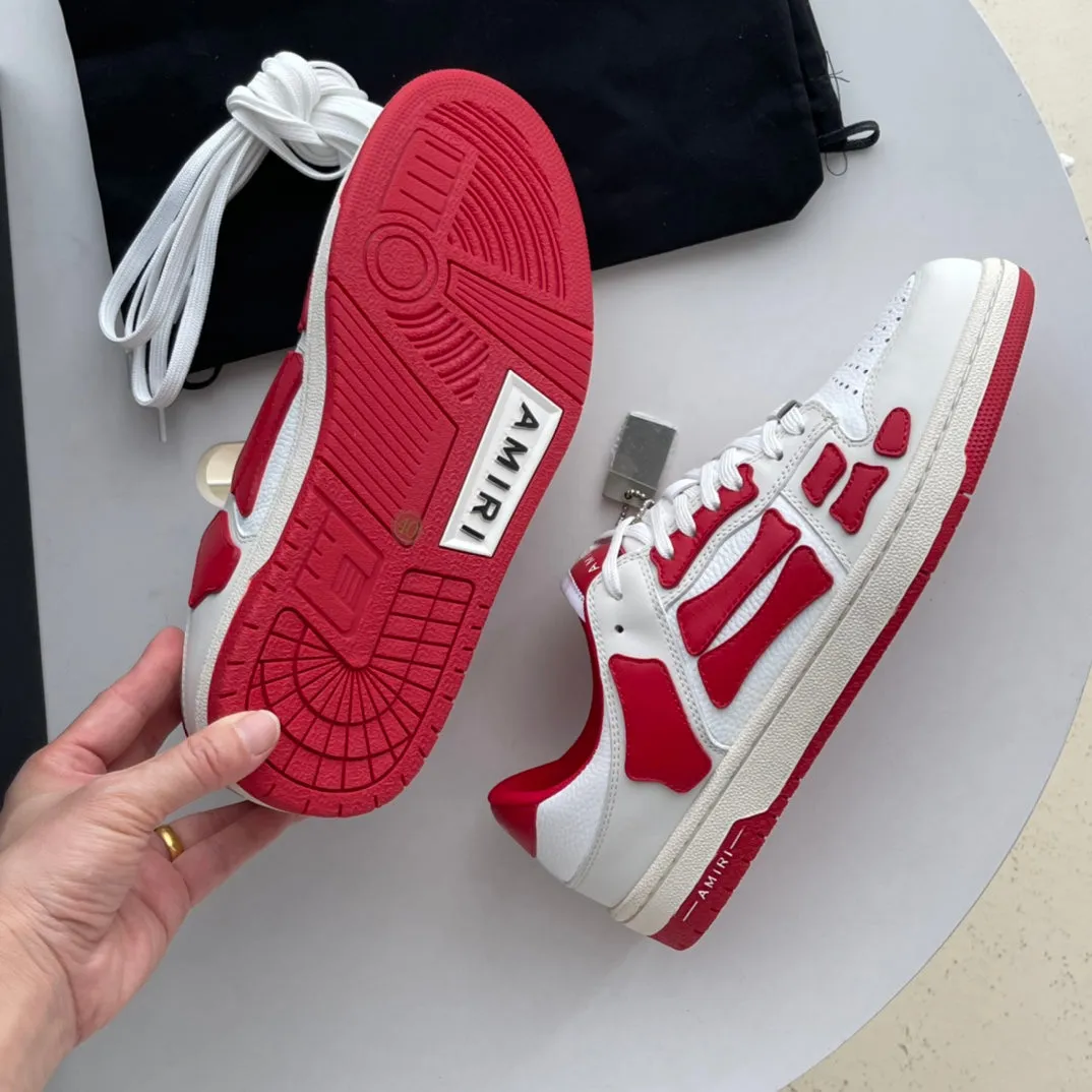 AMR Skel Top Low Red and White Sneakers-193