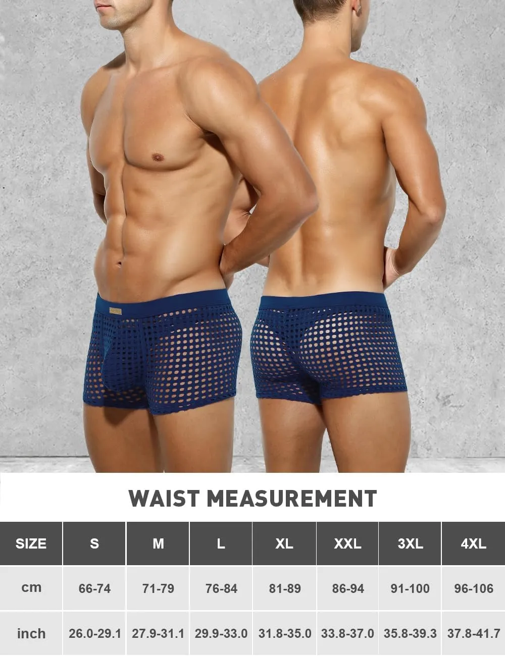 Arjen Kroos Mens Boxer Briefs Breathable Hot Mesh Underwear