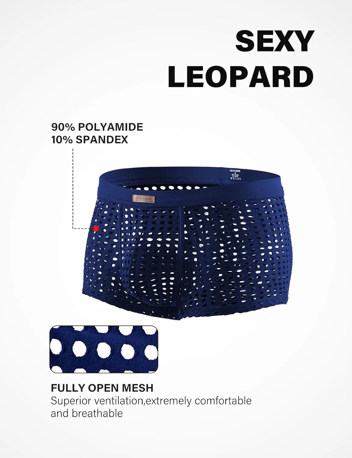 Arjen Kroos Mens Boxer Briefs Breathable Hot Mesh Underwear