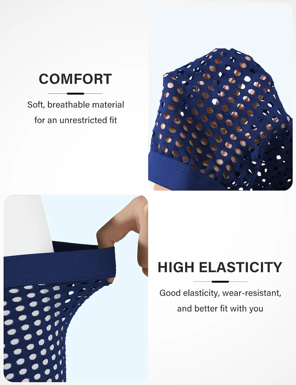 Arjen Kroos Mens Boxer Briefs Breathable Hot Mesh Underwear