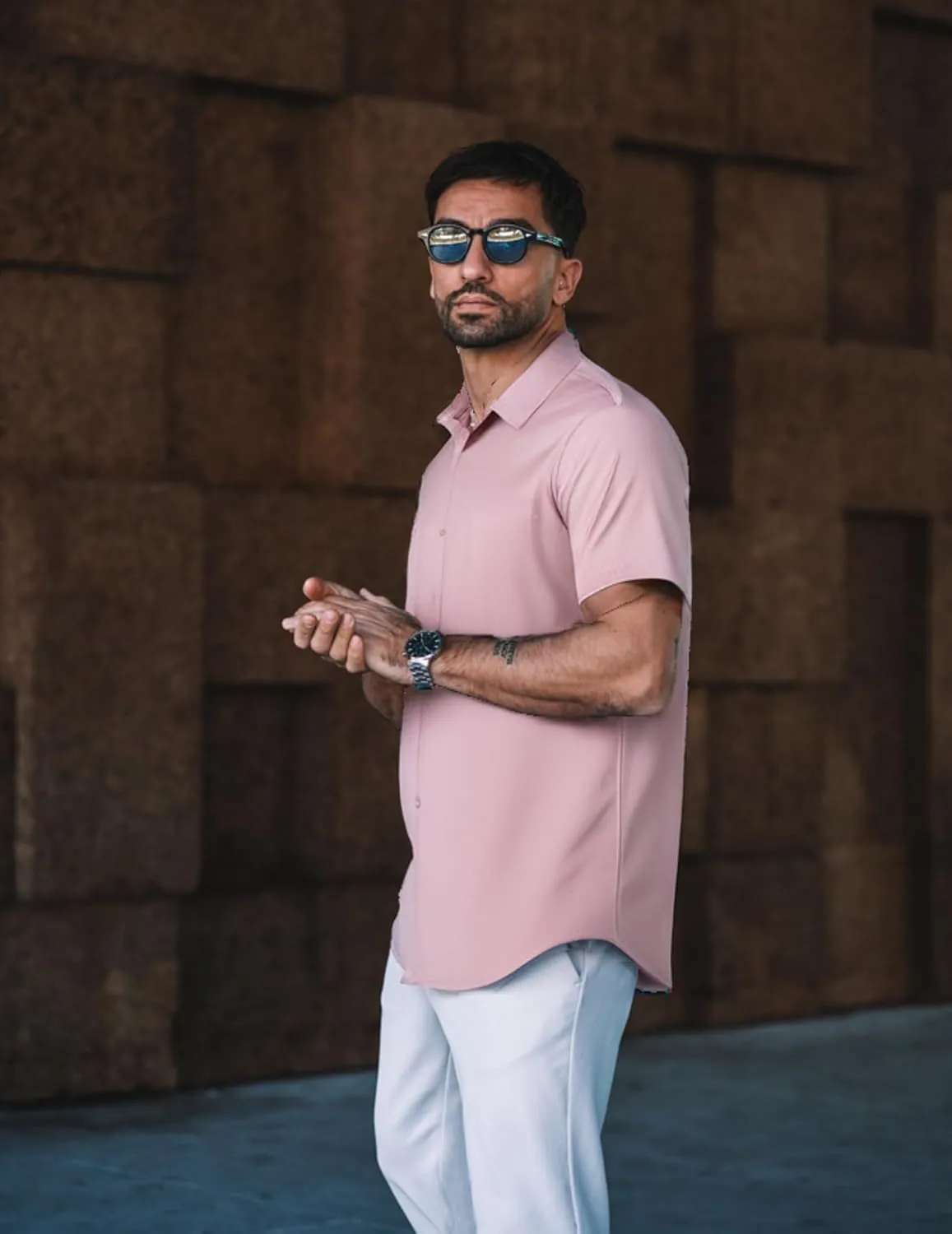 COOFANDY Men's Dress Shirts Short Sleeve Business Casual Regular Fit Button Down Shirts with Pocket