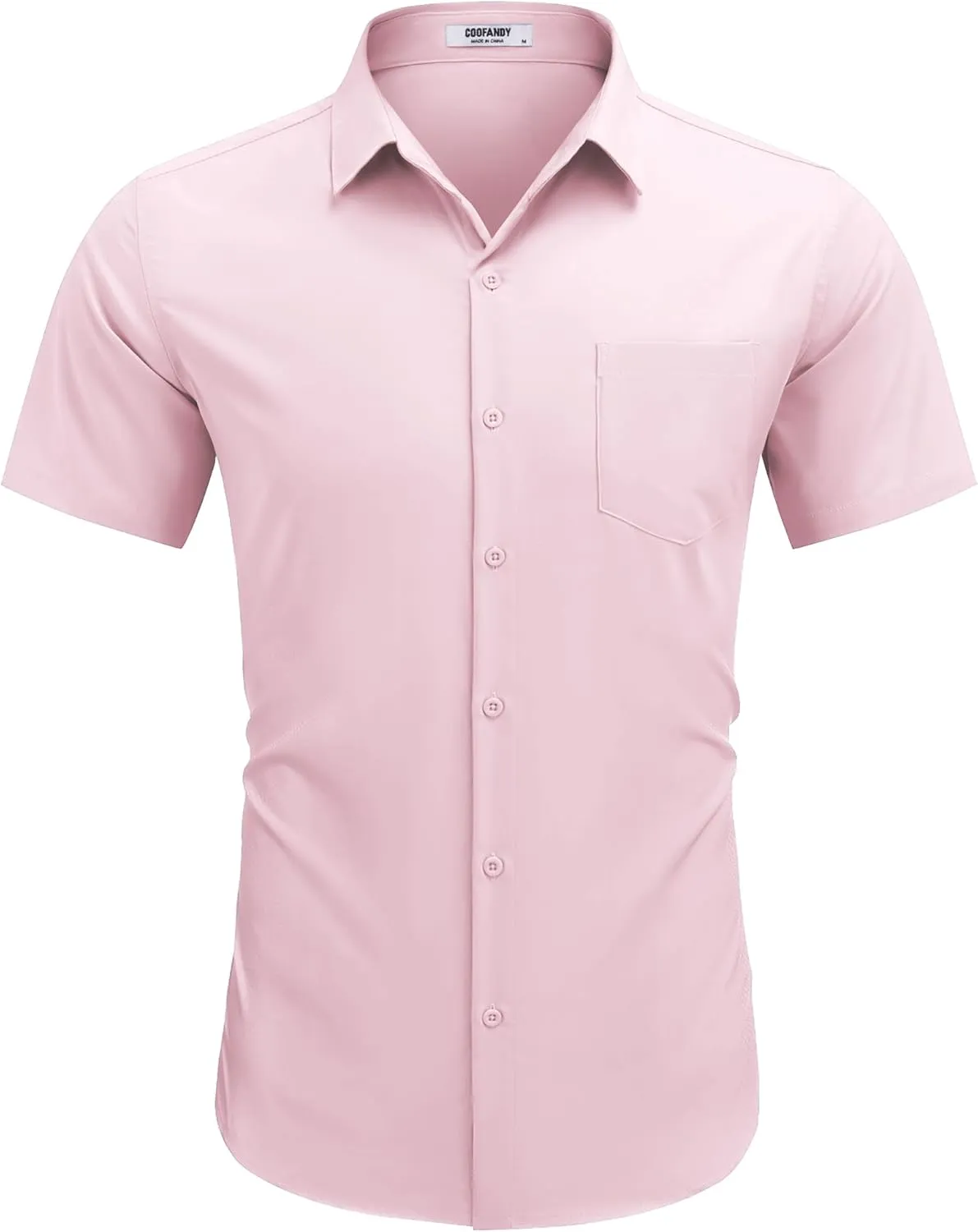 COOFANDY Men's Dress Shirts Short Sleeve Business Casual Regular Fit Button Down Shirts with Pocket
