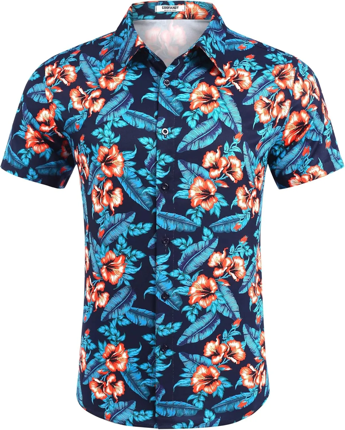 COOFANDY Mens Hawaiian Shirts Short Sleeve Button Down Shirt Casual Summer Beach Shirts Floral Tropical Vacation Resort Wear