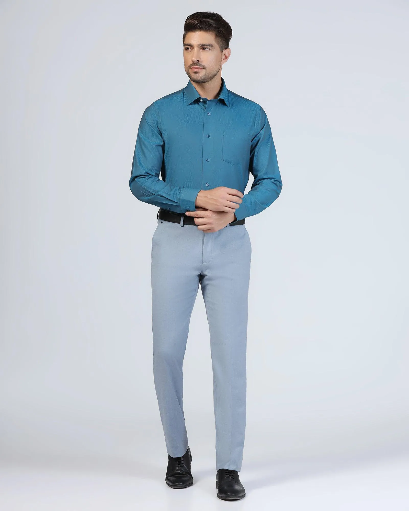 Formal Teal Textured Shirt - Jim