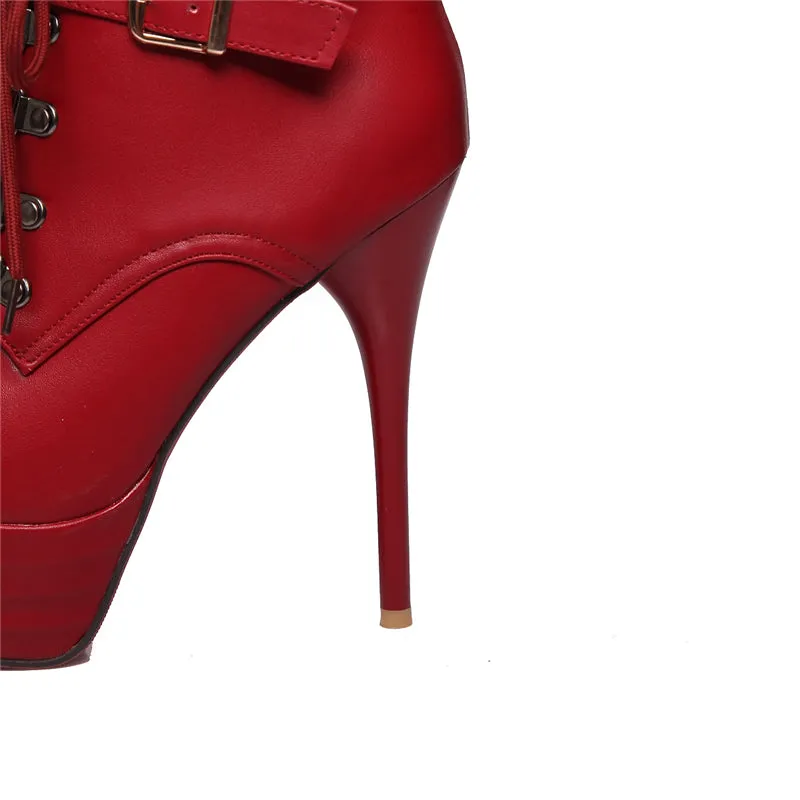 High Heels Sexy Ankle Boots Buckles