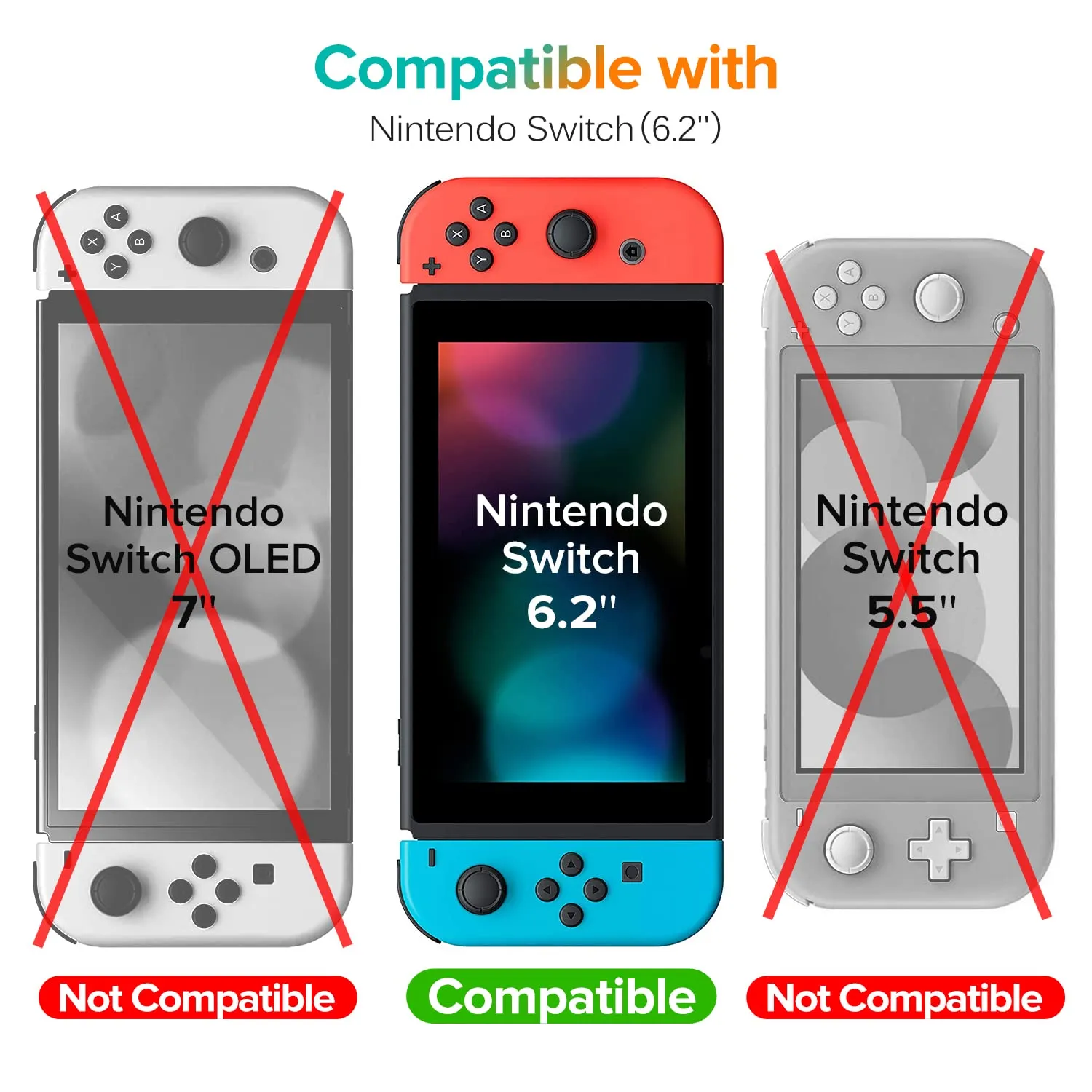 ivoler [3 Pack] Screen Protector Tempered Glass for Nintendo Switch, iVoler Transparent HD Clear Anti-Scratch Screen Protector Compatible Nintendo Switch