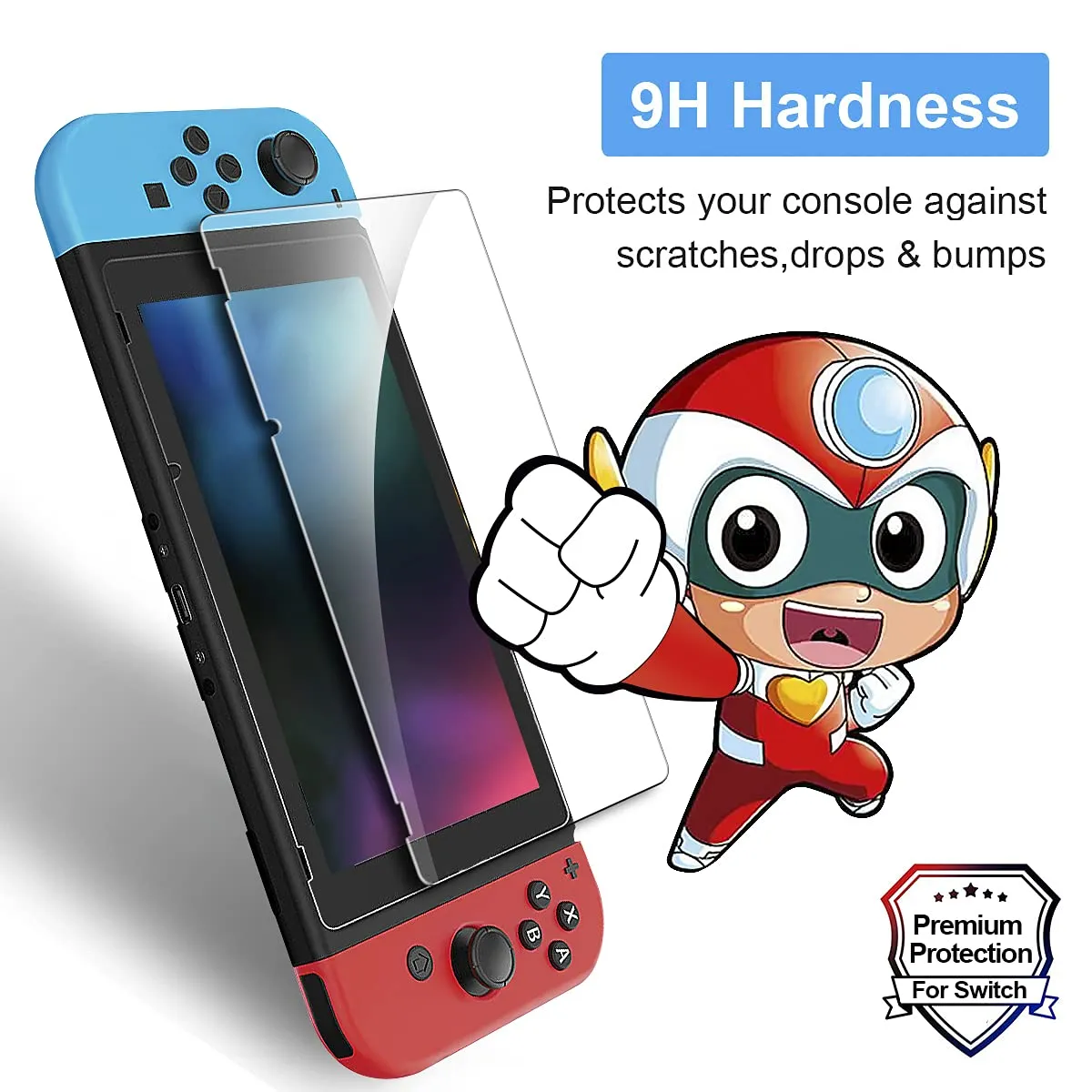 ivoler [3 Pack] Screen Protector Tempered Glass for Nintendo Switch, iVoler Transparent HD Clear Anti-Scratch Screen Protector Compatible Nintendo Switch
