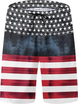 Mens Swim Trunks Quick Dry Board Shorts with Mesh Lining, Breathable Fit Print Beach Shorts Swimwear Bathing Suits