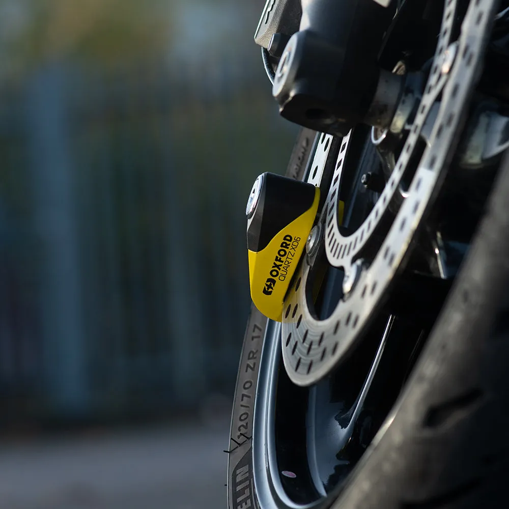Oxford Quartz XD6 Disc Lock Yellow Black Motorcycle Security