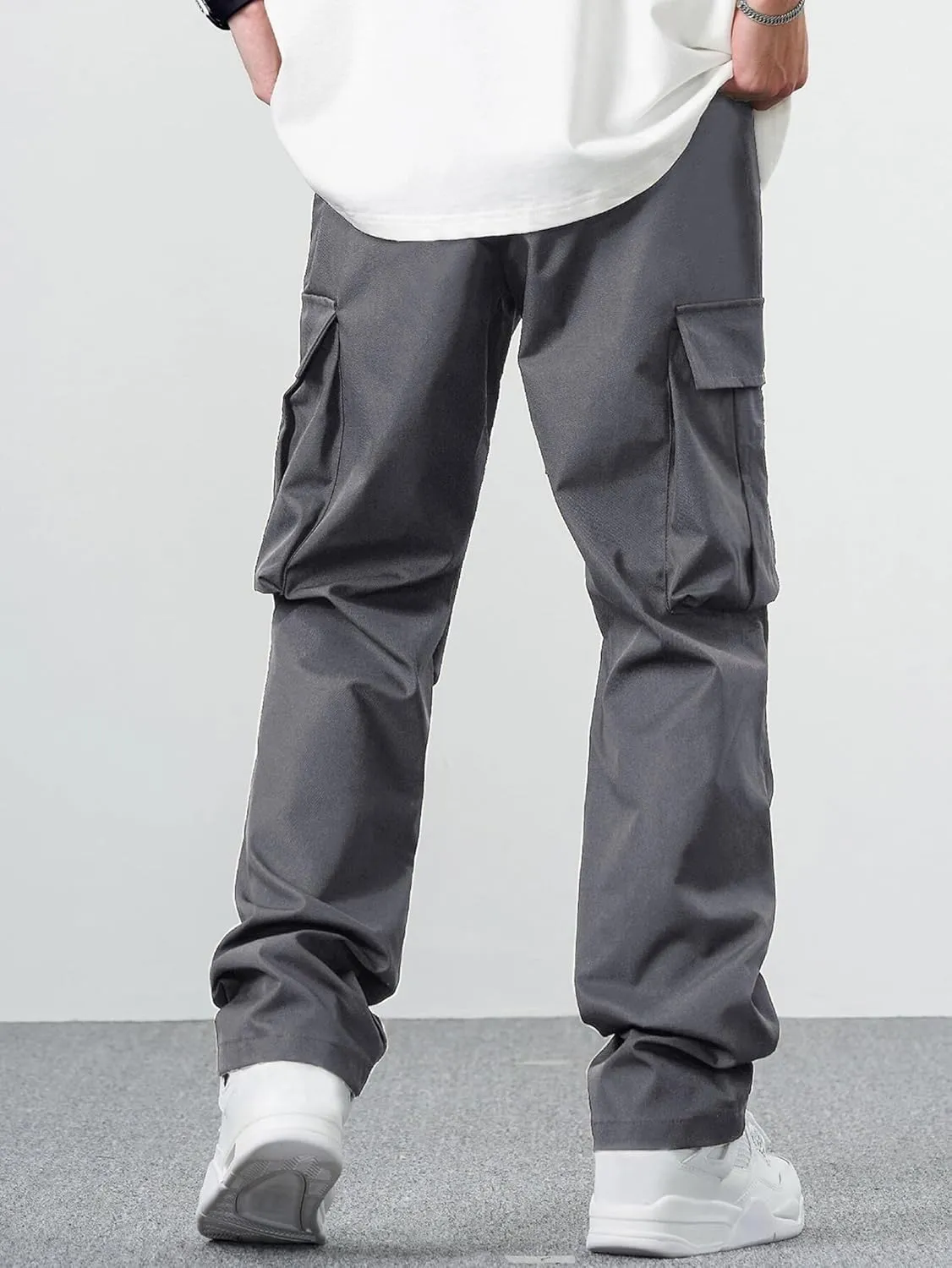 PLEPAN Men's Casual Cargo Pants Drawstring Hiking Pants Workout Tactical Joggers Sweatpants for Men