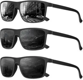 Polarized Sunglasses for Men Rectangular Frame Men's Polarized Sunglasses Sports Sunglasses with UV400 Protection