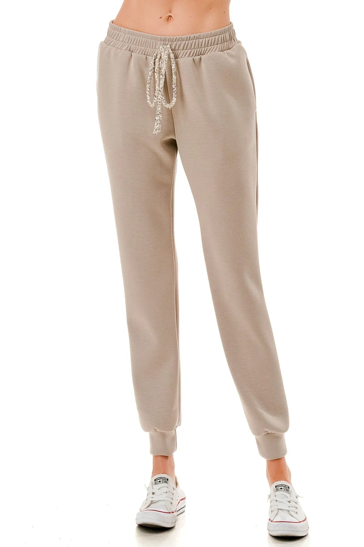 Sequin Tie Jogger