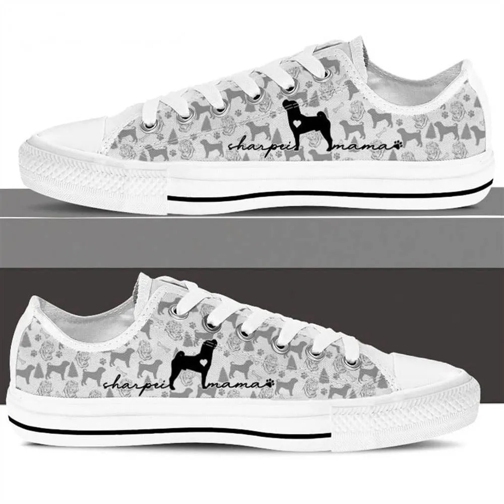 Shar Pei Low Top Shoes - Dog Walking Shoes Men Women, Dog Printed Shoes, Canvas Shoes For Men, Women