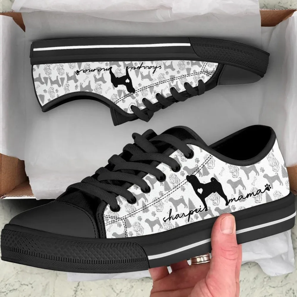 Shar Pei Low Top Shoes - Dog Walking Shoes Men Women, Dog Printed Shoes, Canvas Shoes For Men, Women