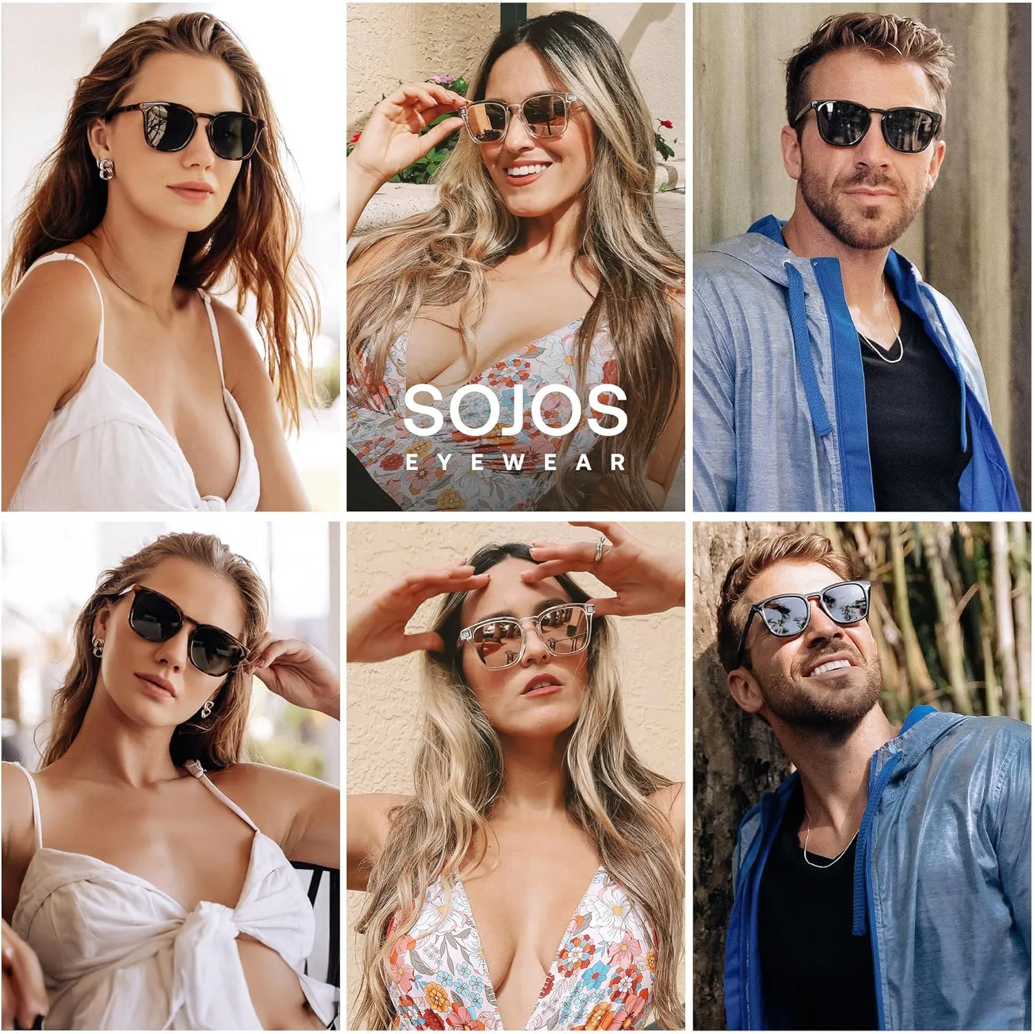 SOJOS Polarized Sunglasses for Women Men Classic Large Vintage Style Shades