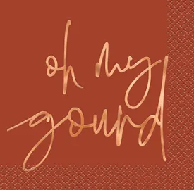 Thanksgiving Elegant Oh My Gourd Beverage Napkins | 16 ct