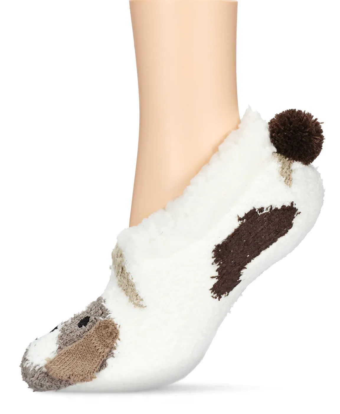 Women's Puppy Embellished Plush Lined Slipper -Medium/Large